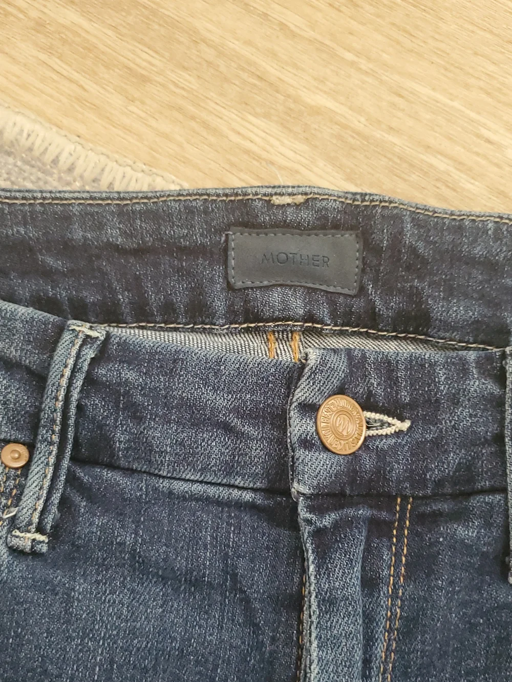 Mother High Waisted Looker Crop Pardon My French Blue Soft Stretch Jeans Sz25